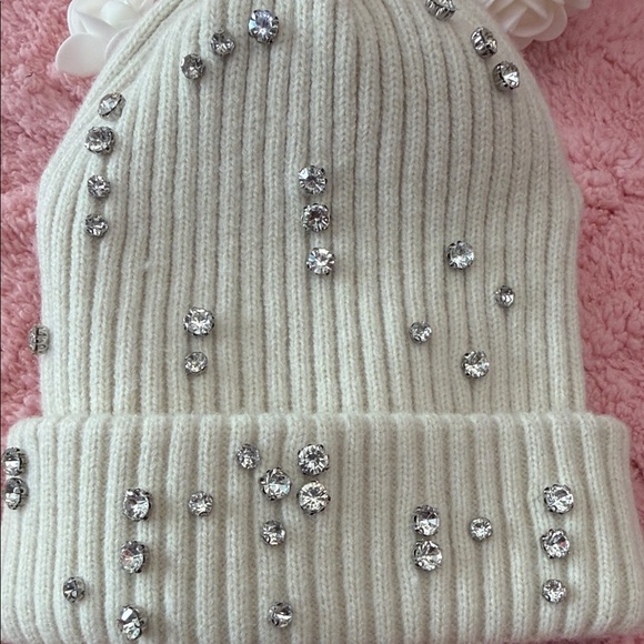 Chic Cream Beanie with Sparkling Accents - Picture 5 of 5